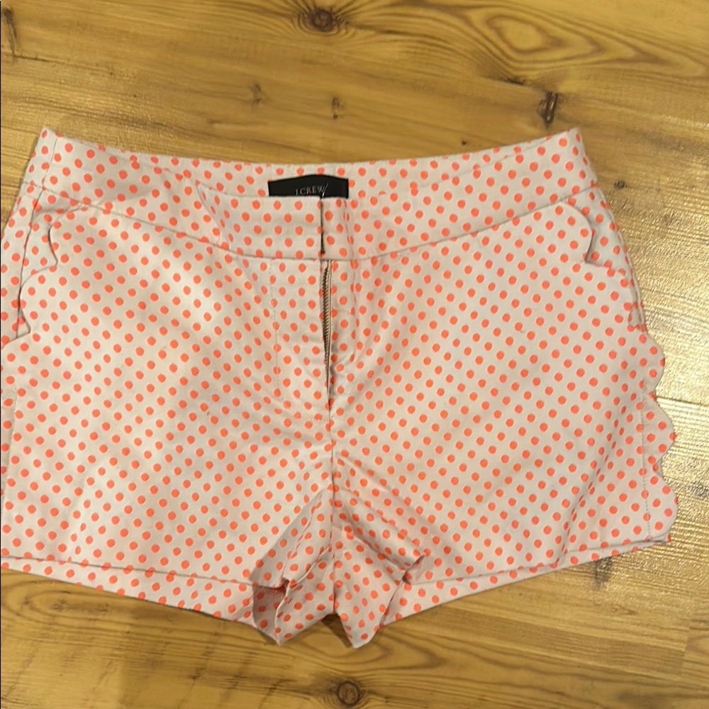 J. Crew High Waist Pink Polka Dot Shorts